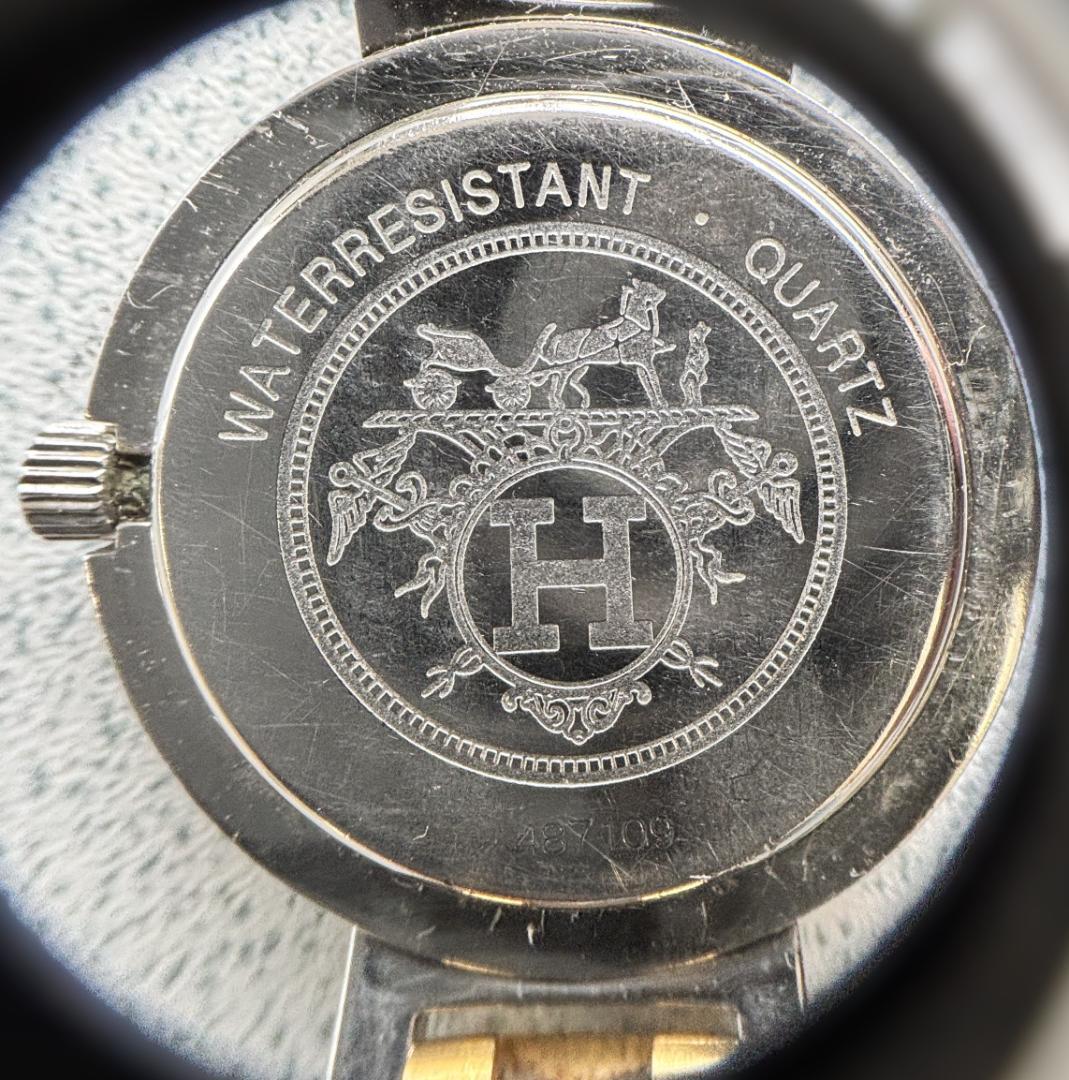 HERMÈS エルメス クリッパークオーツ 箱 コマ 国内ギャラ有り 電池交換済