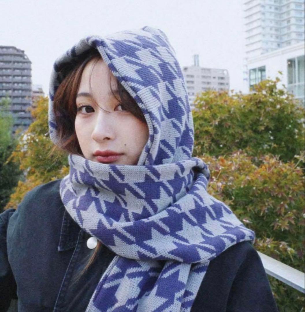 小物 BOTT HOUNDSTOOTH HOODED SCARF