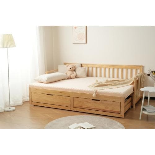 ソファベッド ディベッド 伸長式ベッド 木製 引き出し付き 収納付き おしゃれ