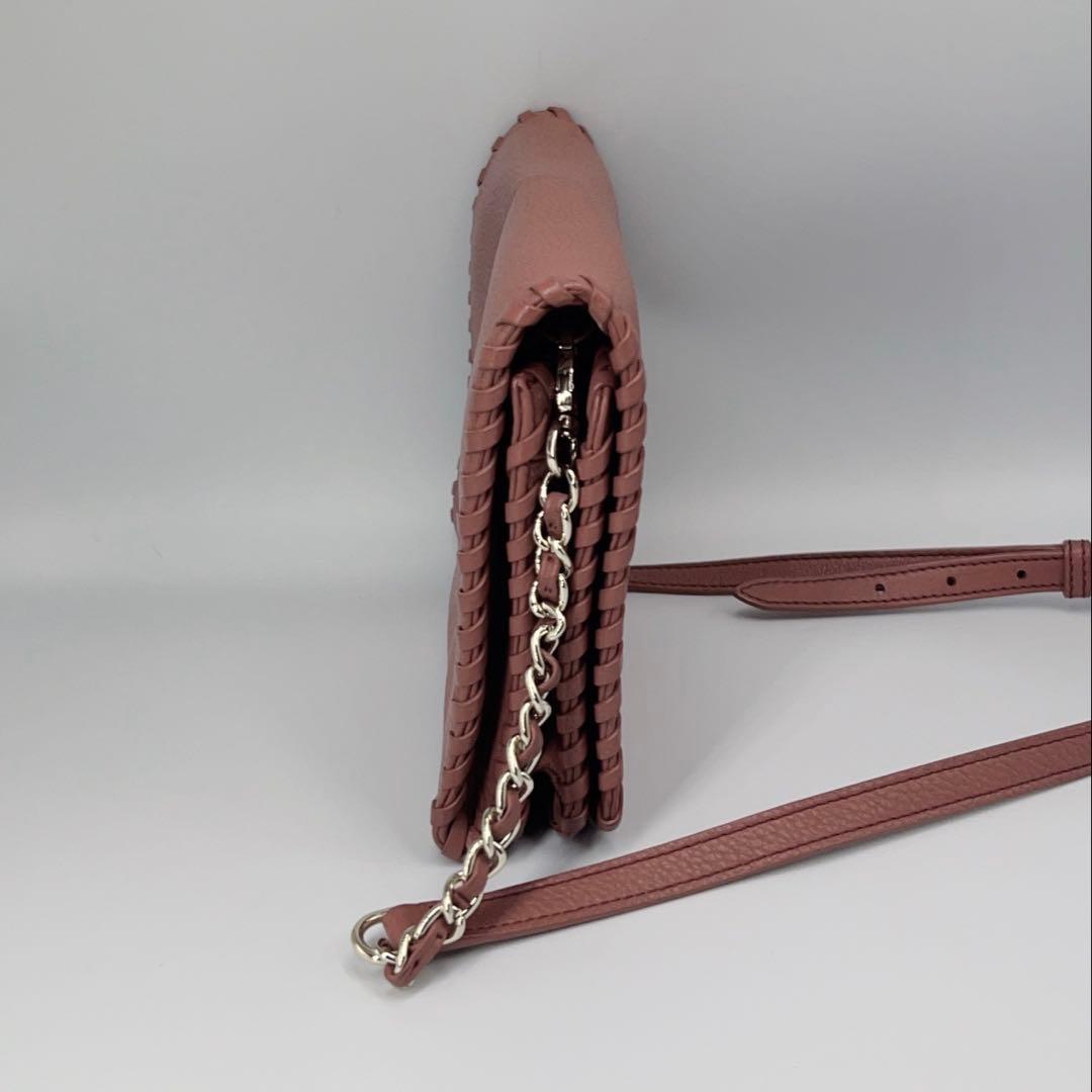 極美品✨TORY BURCHチェーンショルダー　マリオン　ピンク系