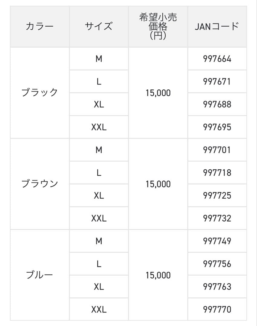 サンライン ウォームライトジャケット ブラック