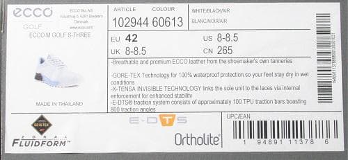新品 ECCO　S-THREE スパイクレスシューズ/メンズ/42(26.5)