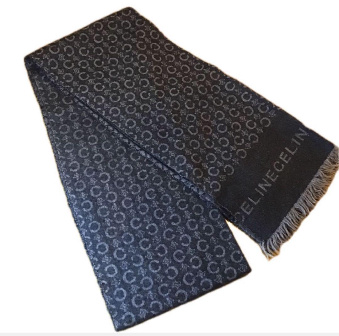 セリーヌ　カシミヤ　マフラー CELINE マカダム　トリオンフ　ユニセックス