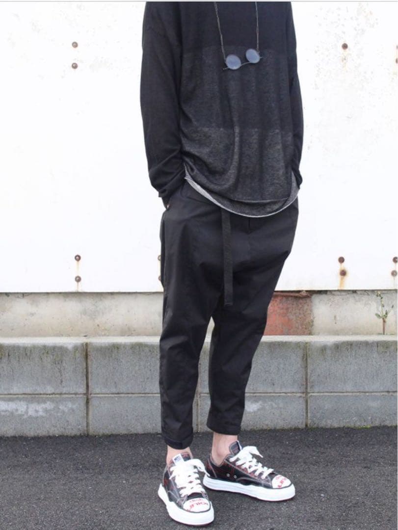 即完売品　　　サルエルパンツ 黒 ウエストベルト付き