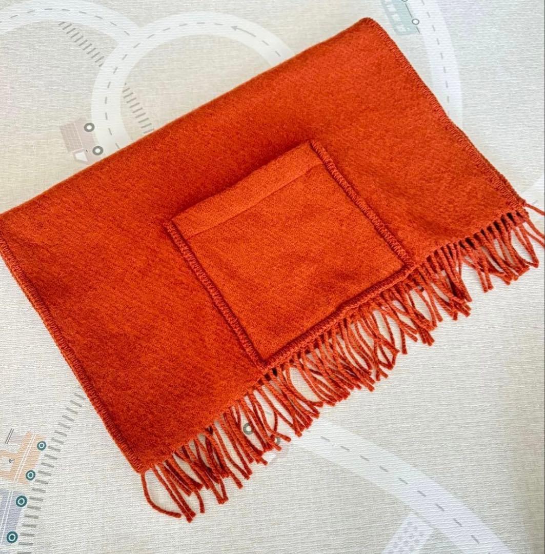 LAPUAN KANKURIT ポケットショール　オレンジUNIストール