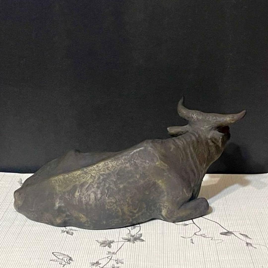 アンティーク　古銅製　牛の置物