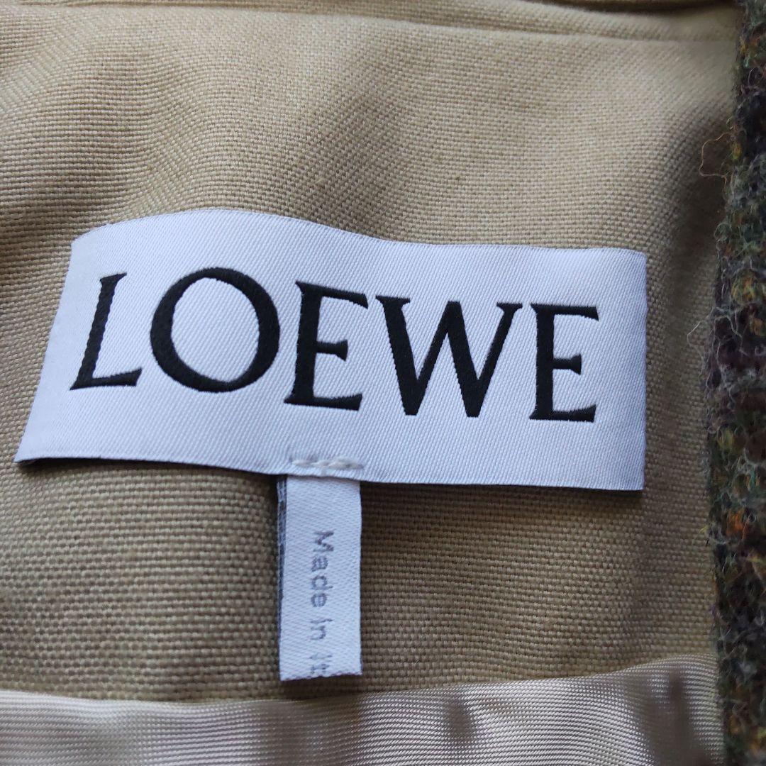 美品 ロエベ ツイードカラー 2way マキシ丈 トレンチコート ベルト付