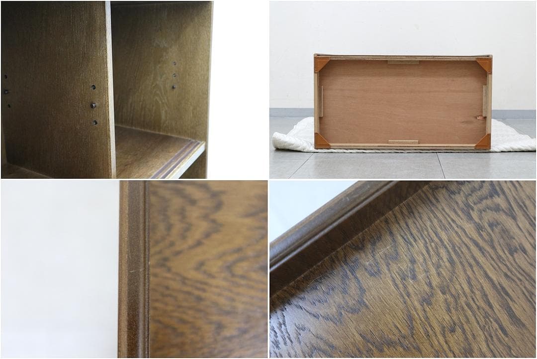 美品 パリの雑貨屋 引き戸 天然木 小物収納 ディスプレイ棚 本収納 飾り棚