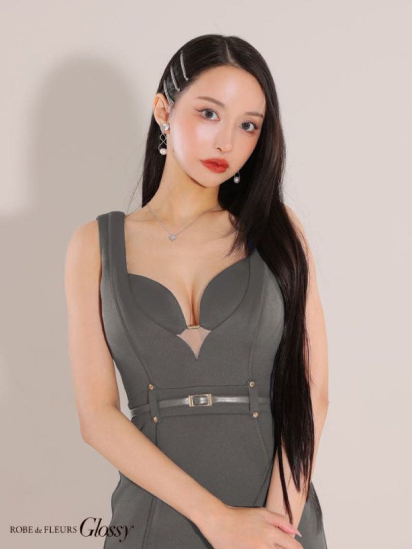 美品 ローブドフルール ドレス キャバ ミニ グロッシー