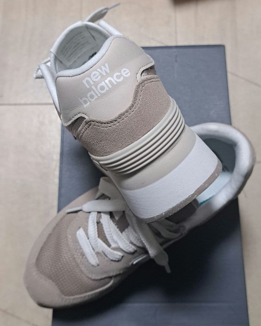 _153❗【未使用に近い美品】ニューバランス574厚底 ブラウン 24㎝