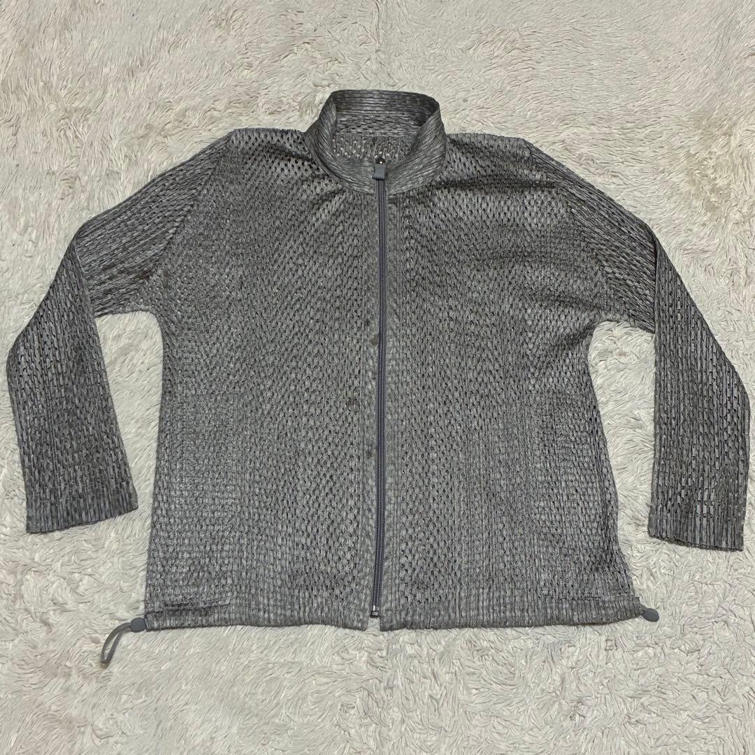 希少 プリーツ プリーズ イッセイミヤケ メッシュ ジップアップ ジャケット