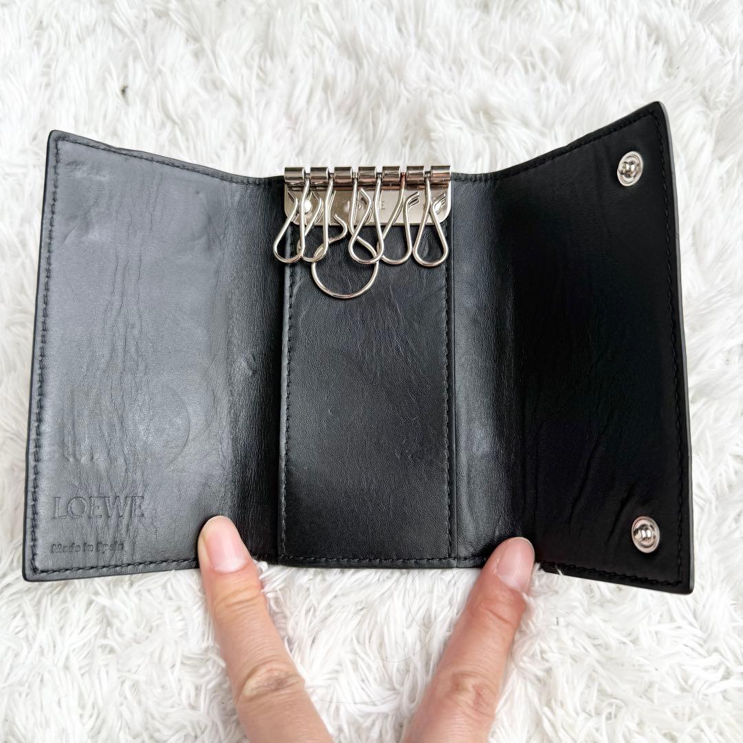 【未使用品】ロエベ メンズ キーケース ソフトグレインカーフ ６連 アナグラム