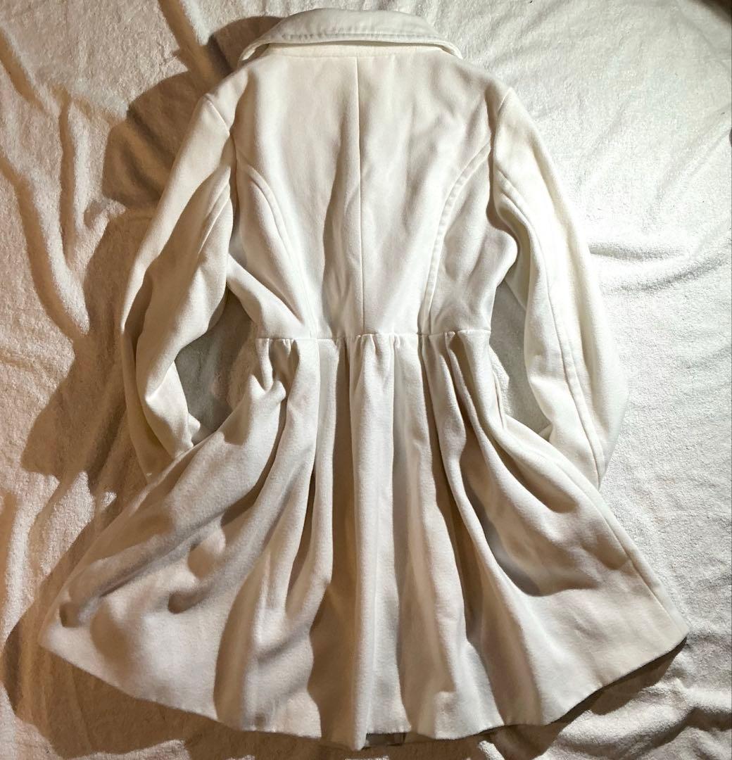 LIZLISA 希少 ふわふわホワイトリボンコート アウター ローズ柄 姫カジ