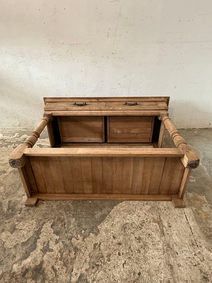 ビンテージ　ドロワー カウンター　コンソール　キッチンテーブル　剥離