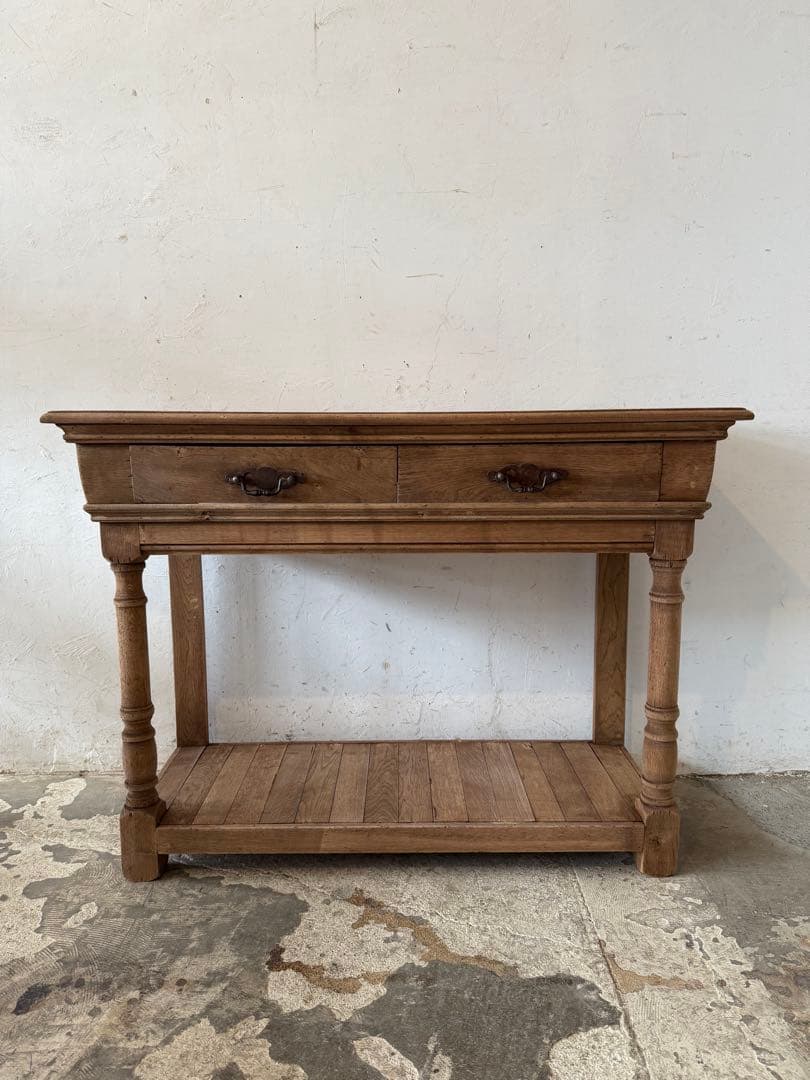 ビンテージ　ドロワー カウンター　コンソール　キッチンテーブル　剥離