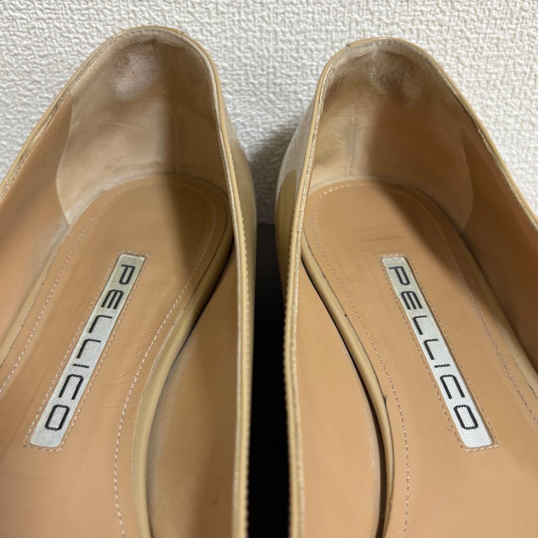 PELLICO ANIMA アネッリ エナメル パンプス 1cm ベージュ 39