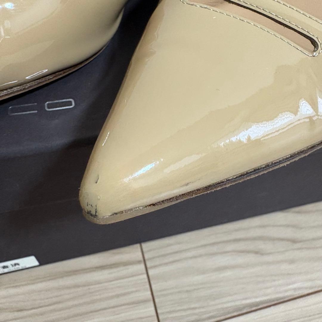 PELLICO ANIMA アネッリ エナメル パンプス 1cm ベージュ 39