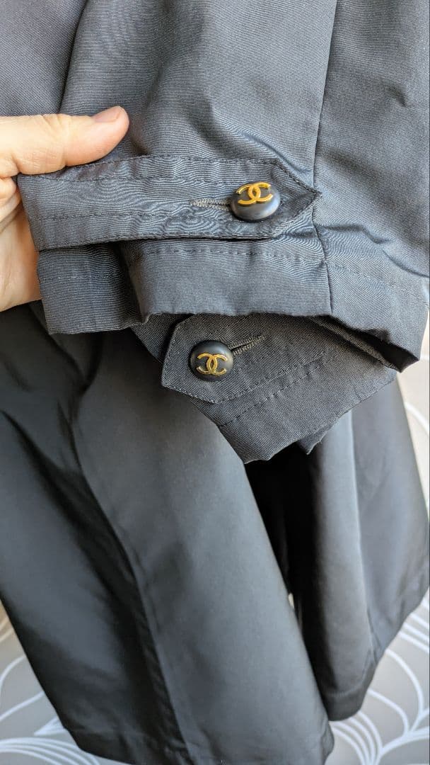 CHANEL ブラック トレンチコート　ビンテージ