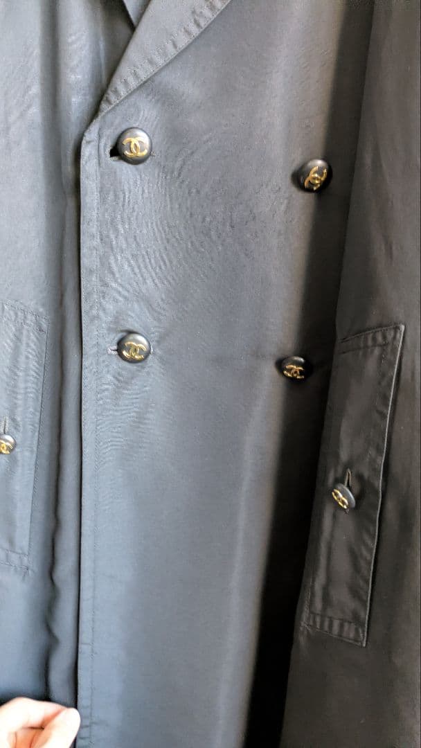 CHANEL ブラック トレンチコート　ビンテージ
