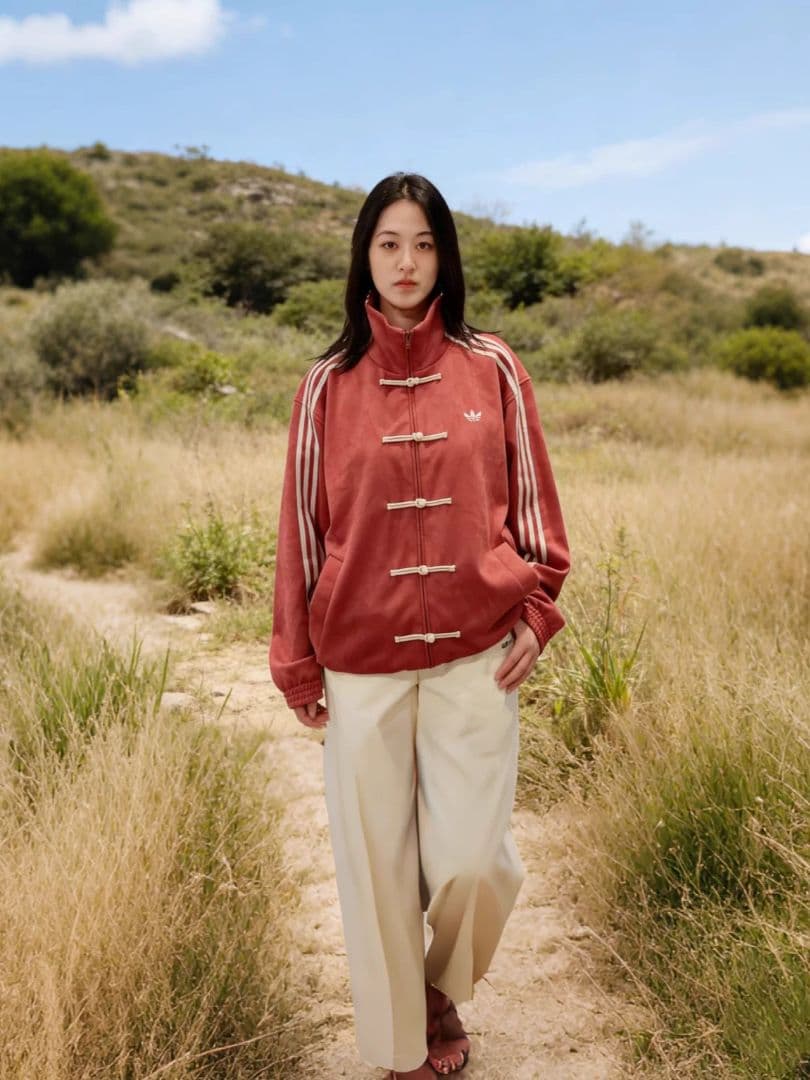 ◆マヤ◆ レトロスタンドカラー✨長袖ジャケットカエルボタン付き