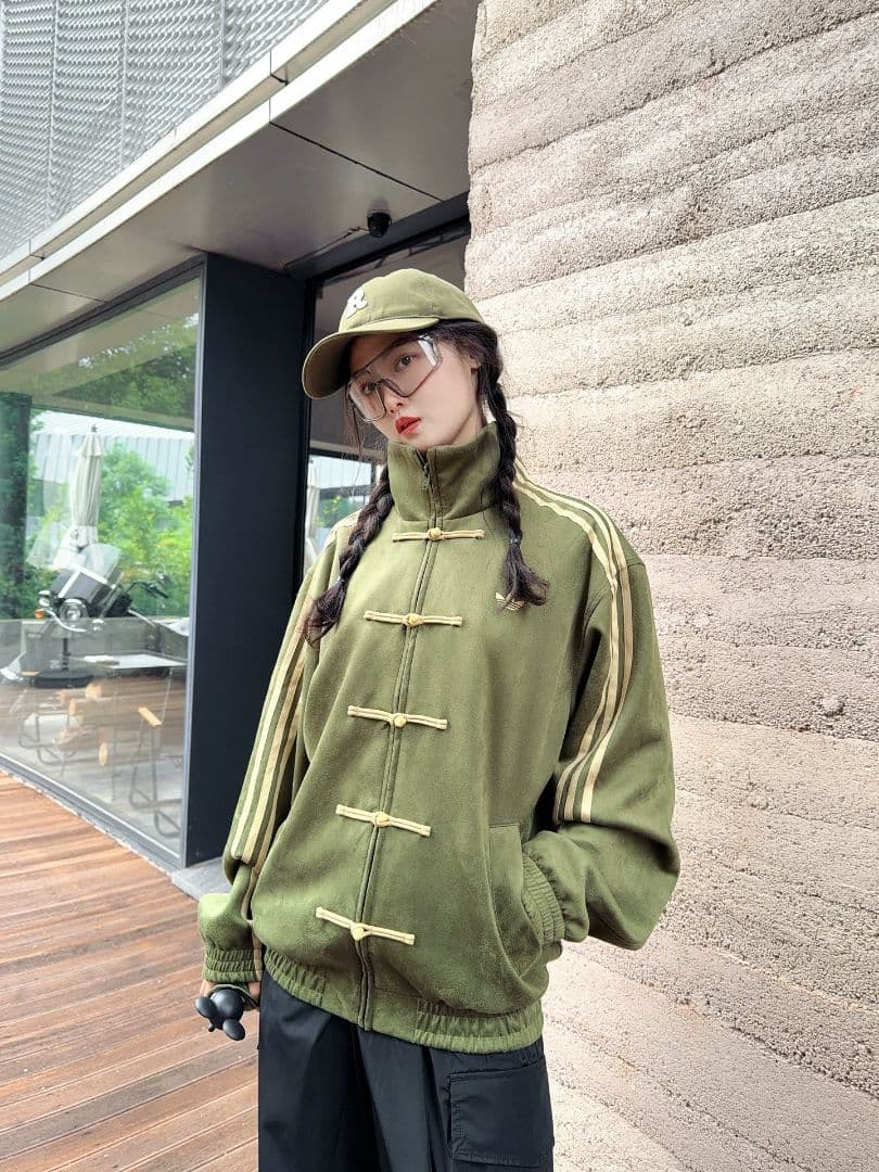 ◆マヤ◆ レトロスタンドカラー✨長袖ジャケットカエルボタン付き