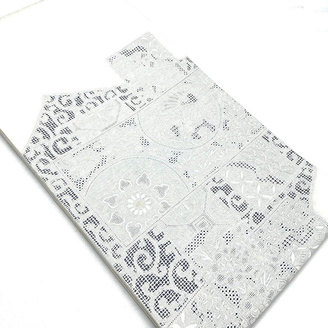 専用帯4690●高級 正絹 紬 相良刺繍 汕頭刺繍 袋帯 中国三大刺繍 花文華文