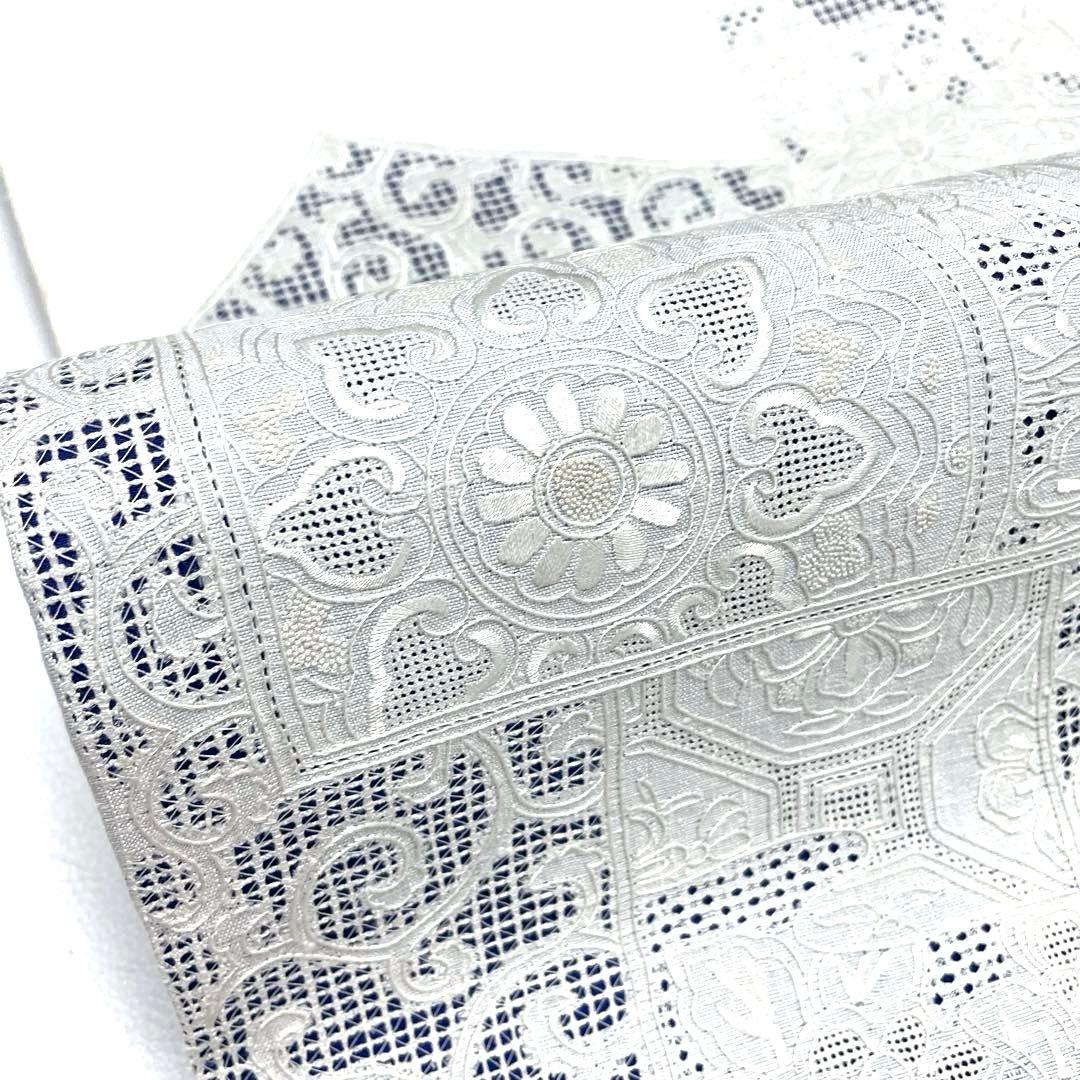 専用帯4690●高級 正絹 紬 相良刺繍 汕頭刺繍 袋帯 中国三大刺繍 花文華文