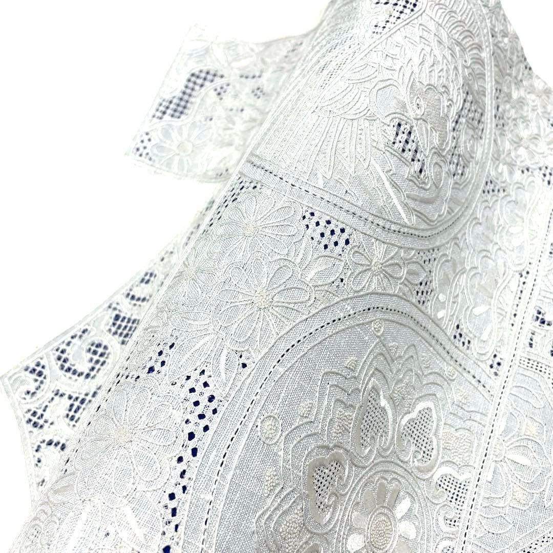 専用帯4690●高級 正絹 紬 相良刺繍 汕頭刺繍 袋帯 中国三大刺繍 花文華文