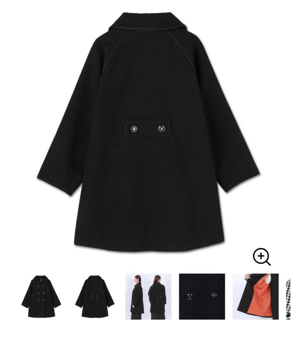 マリークワント　ダブルクラシカル ロングコート（ブラック）