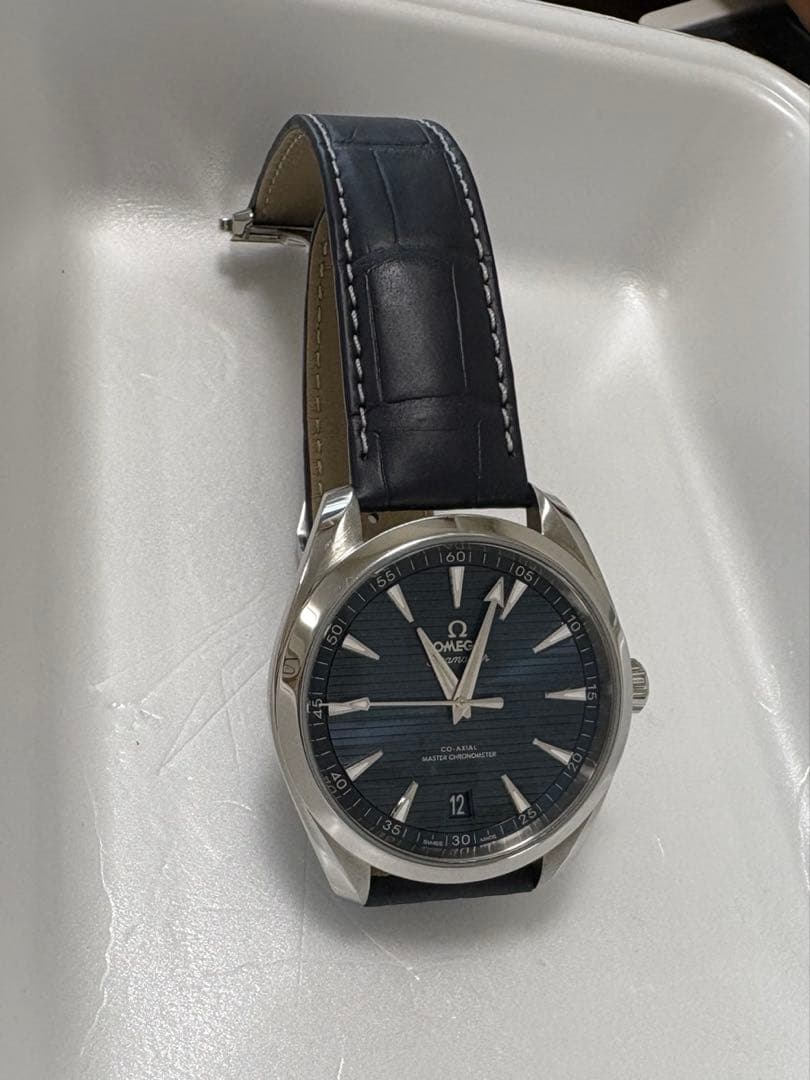 OMEGA 純正ストラップベルト　アリゲーター　ネイビー