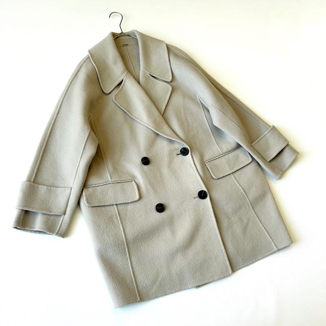 3047y美品 ミラオーウェン ダブルフェイスミドルリバーコート ウール