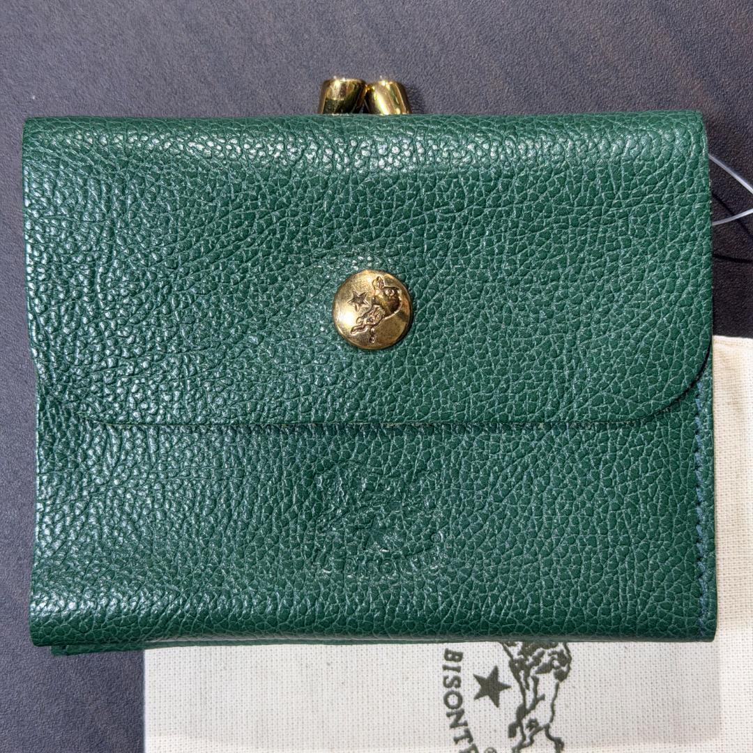 【新品未使用】イルビゾンテ 二つ折り がま口 財布 グリーン