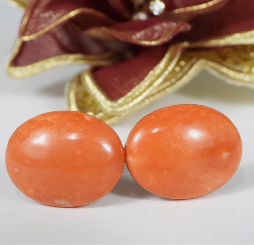 珊瑚　天然珊瑚　赤珊瑚　メンズ　カフス