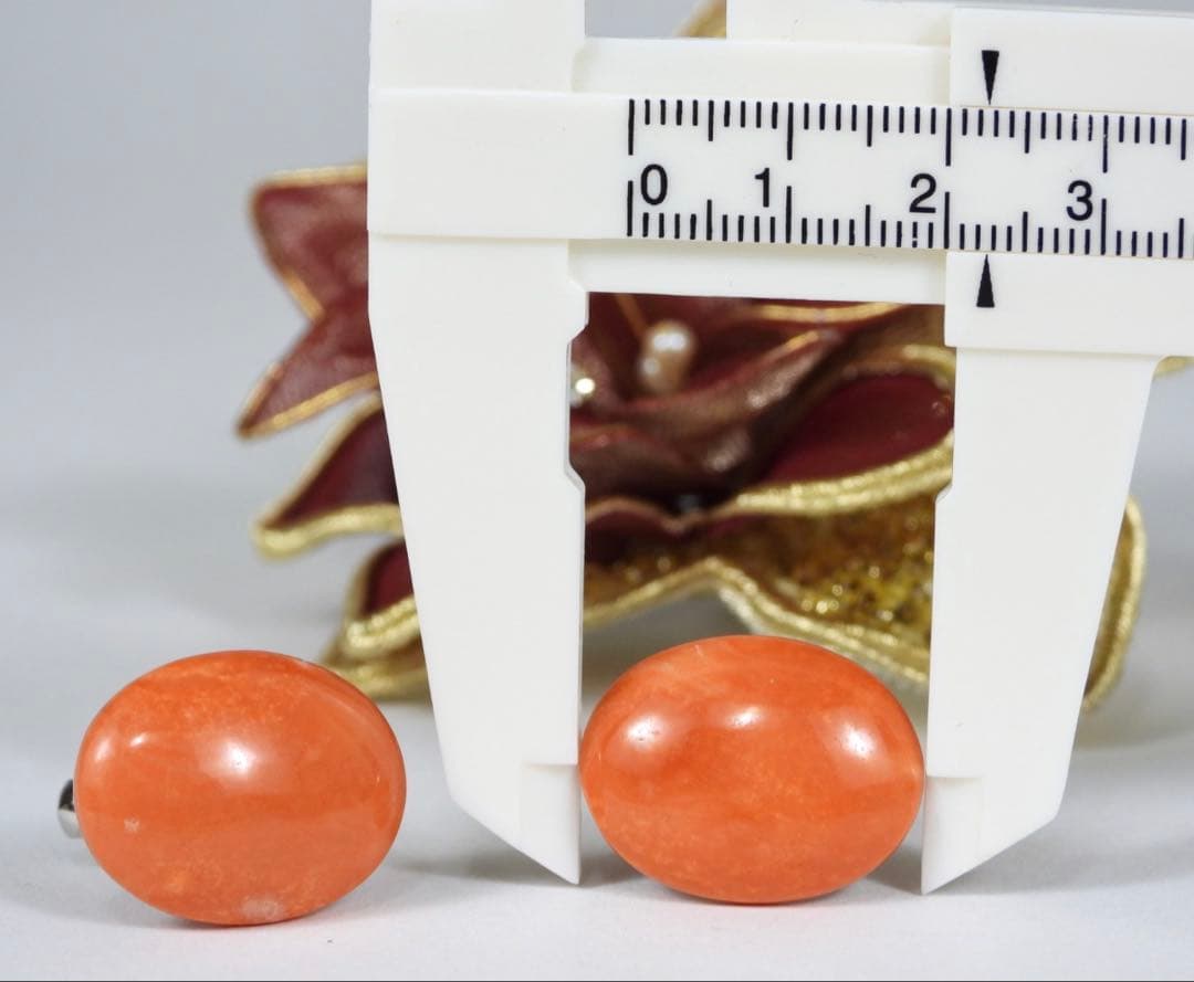 珊瑚　天然珊瑚　赤珊瑚　メンズ　カフス