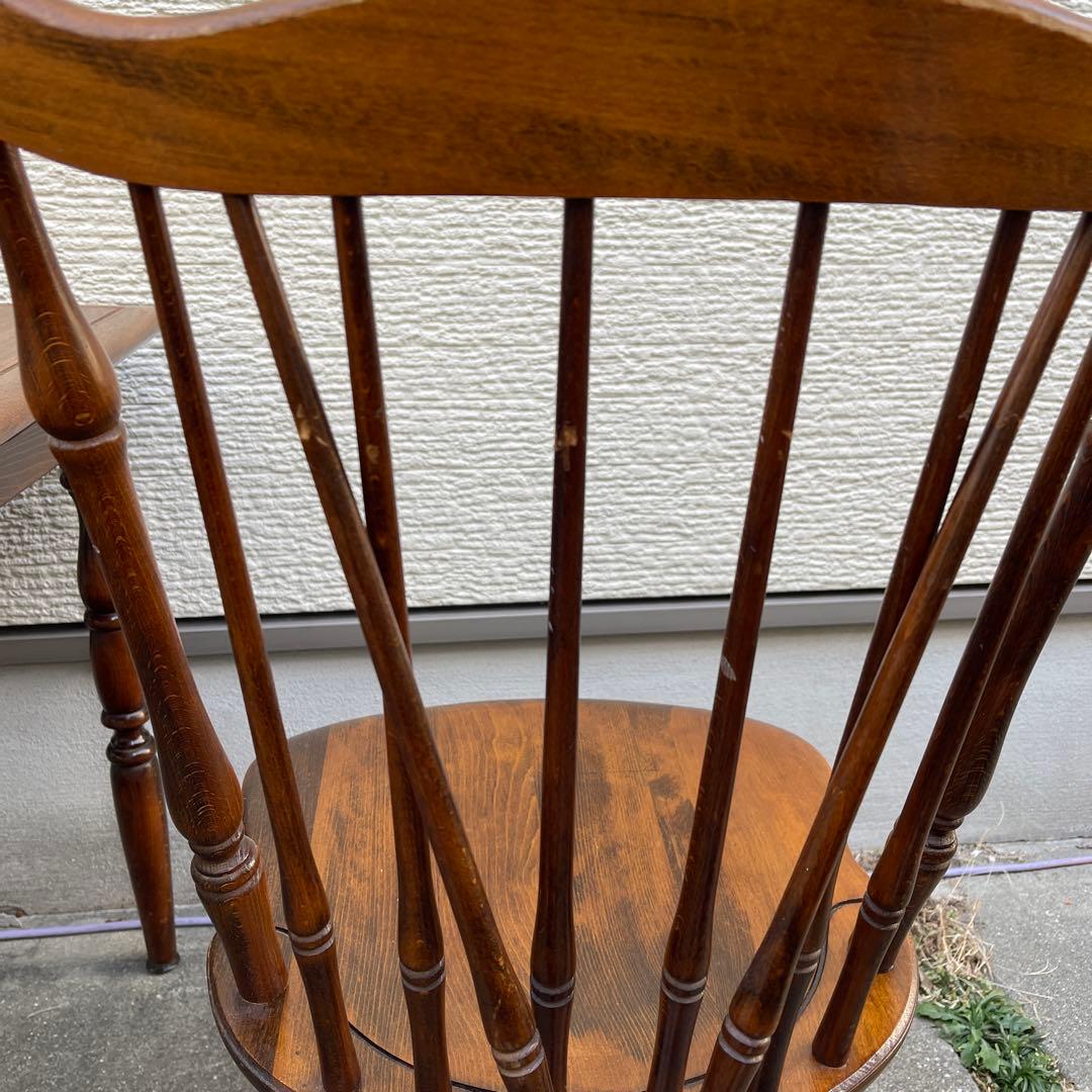 ニコぶたキツツキ 飛騨産業 ウィンザーチェア 2脚 古家具 木製ダイニング