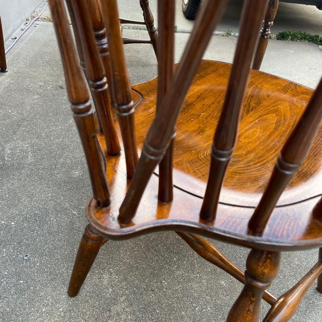 ニコぶたキツツキ 飛騨産業 ウィンザーチェア 2脚 古家具 木製ダイニング