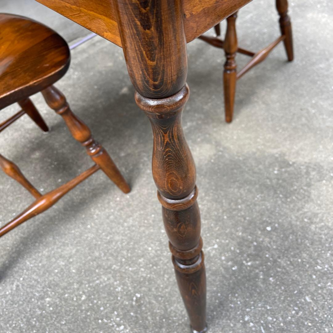 ニコぶたキツツキ 飛騨産業 ウィンザーチェア 2脚 古家具 木製ダイニング