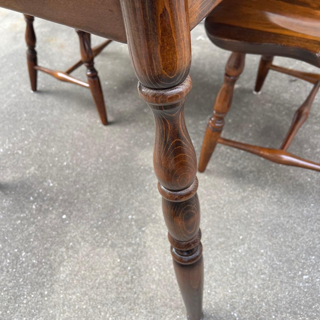 ニコぶたキツツキ 飛騨産業 ウィンザーチェア 2脚 古家具 木製ダイニング