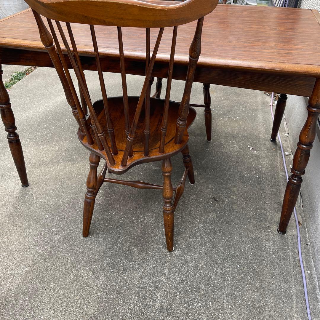 ニコぶたキツツキ 飛騨産業 ウィンザーチェア 2脚 古家具 木製ダイニング