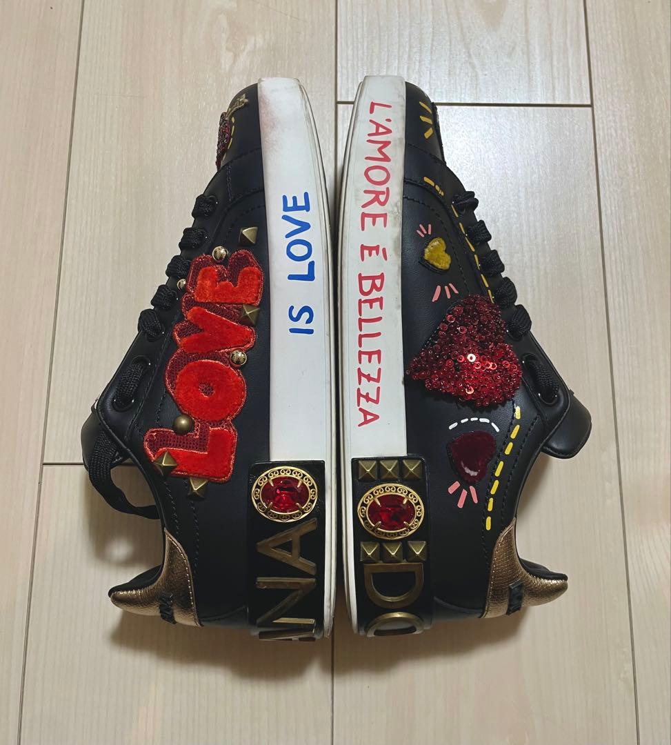 PORTOFINO / ナッパカーフスキン パッチ＆アップリケ スニーカー