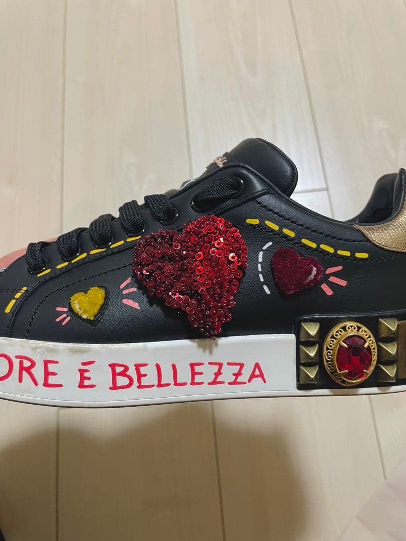 PORTOFINO / ナッパカーフスキン パッチ＆アップリケ スニーカー