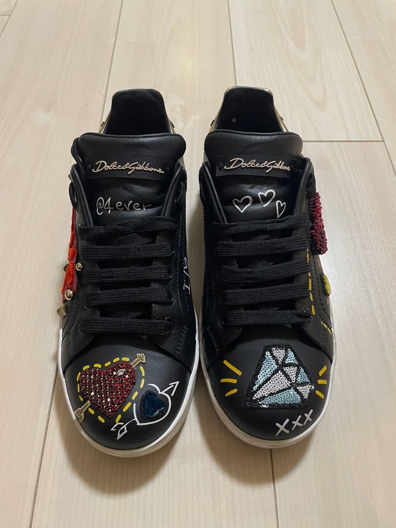 PORTOFINO / ナッパカーフスキン パッチ＆アップリケ スニーカー