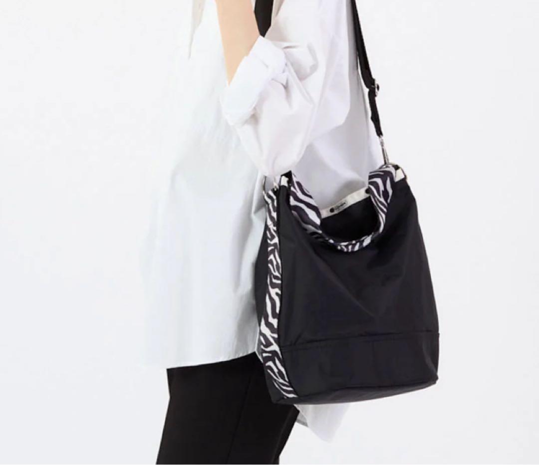 【ほぼ未使用】レスポートサック ショルダーノワールゼブラ