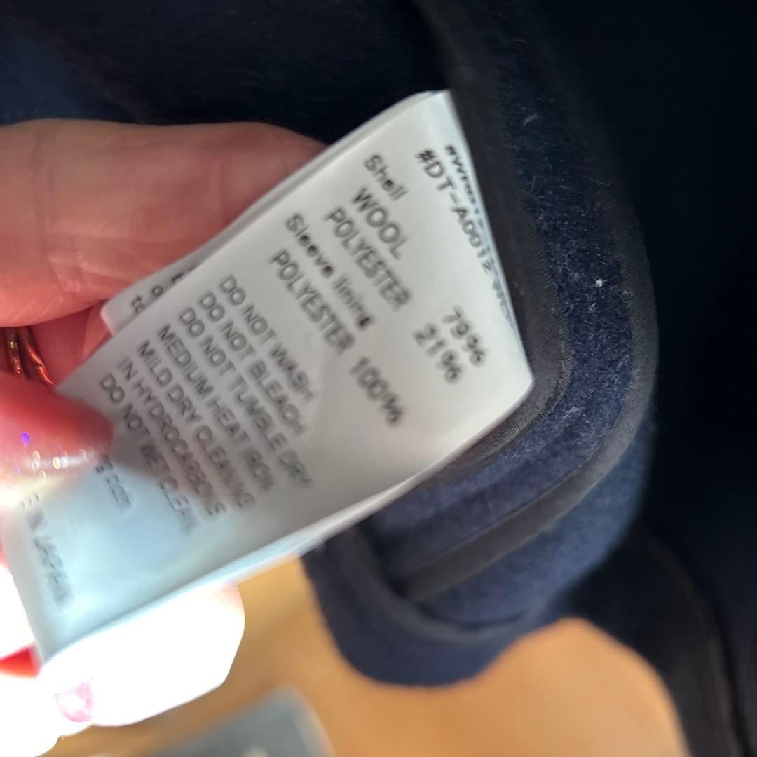 DANTON ウールノーカラーコート 38 ネイビー