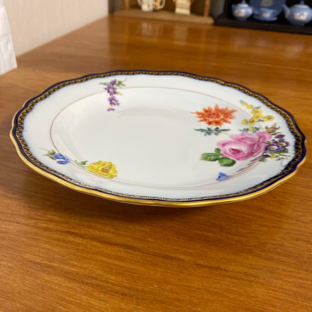 マイセン Aカンテ ベーシックフラワー プレート 21cmコバルトブルー　一級品