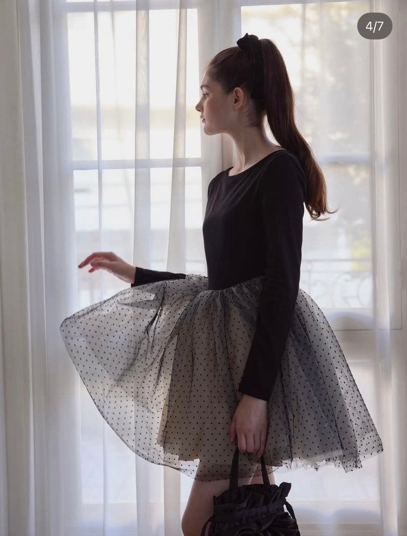 treat urself バレリーナドットチュールドッキングワンピース