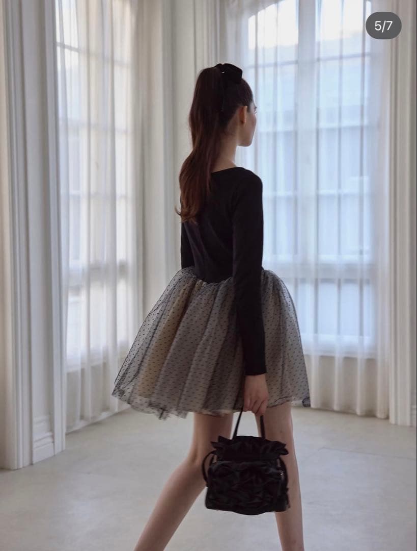 treat urself バレリーナドットチュールドッキングワンピース