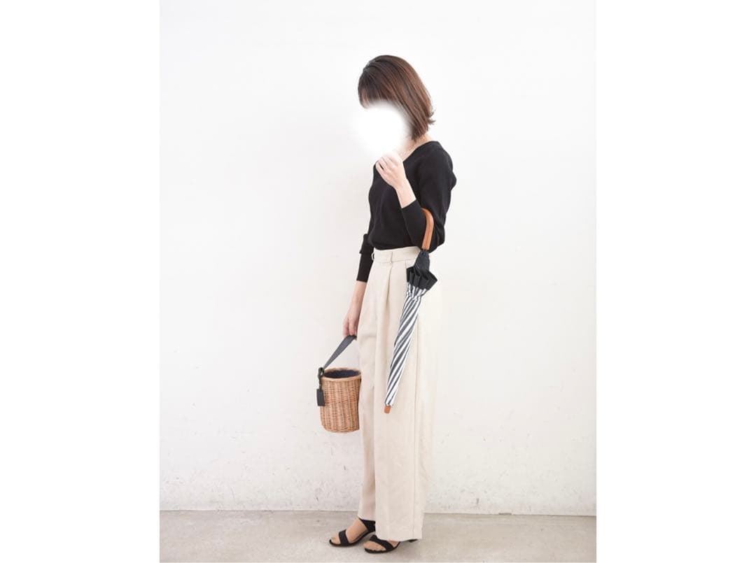 サンバリア100 2段折りたたみ 日傘 新品未使用 コンビ 白黒 ストライプ