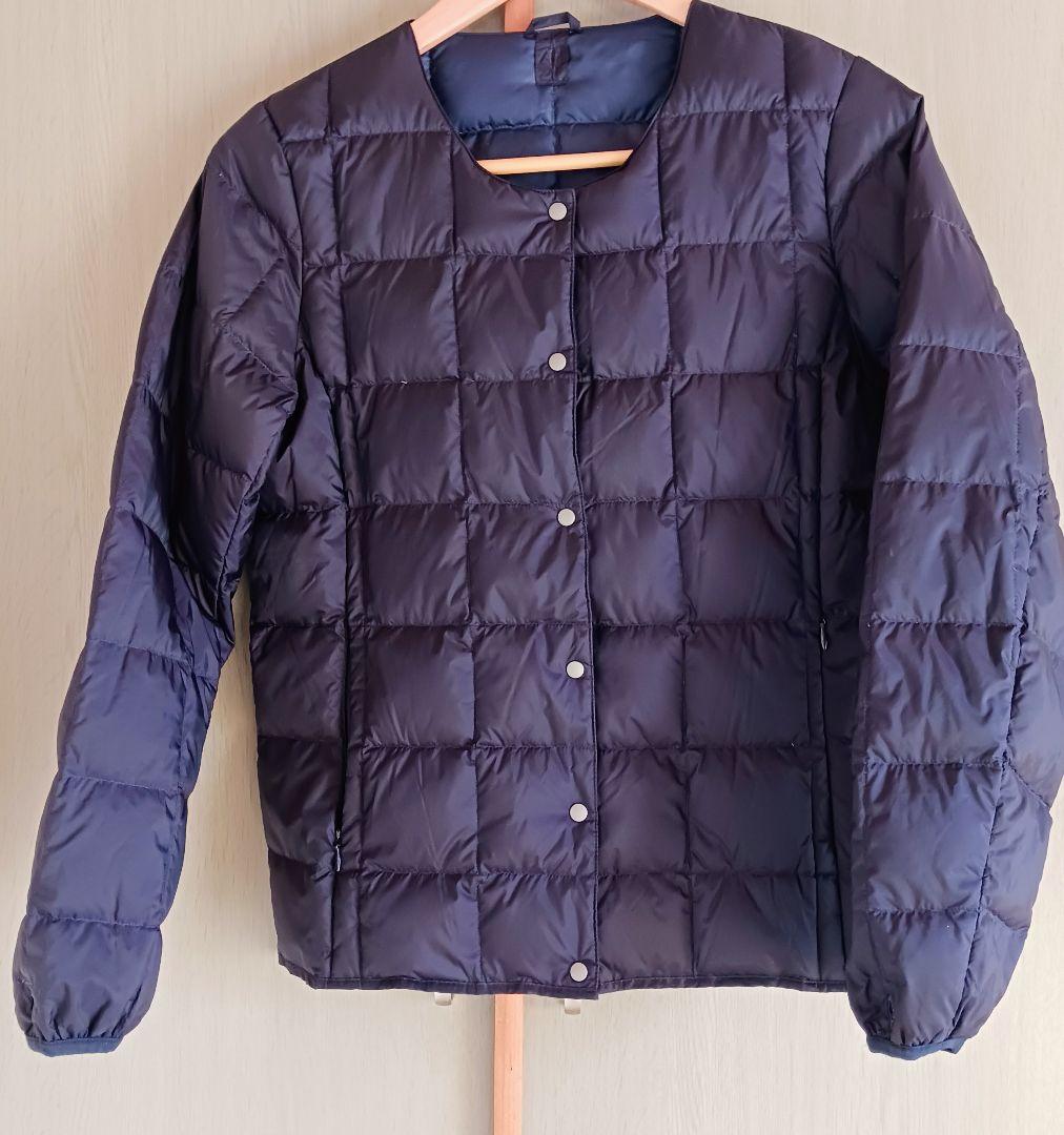 TAION ダウンインナー付きステンカラーコート　ネイビー L