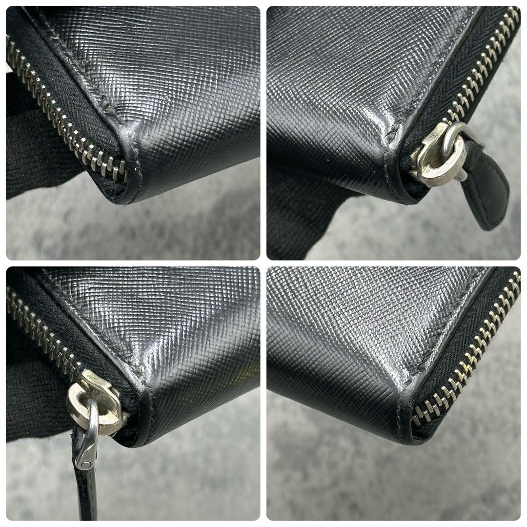 プラダ 三角タグ コンパクト ラウンドジップ ケース サフィアーノレザー